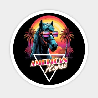 Retro Wave American Horse Vibes Magnet